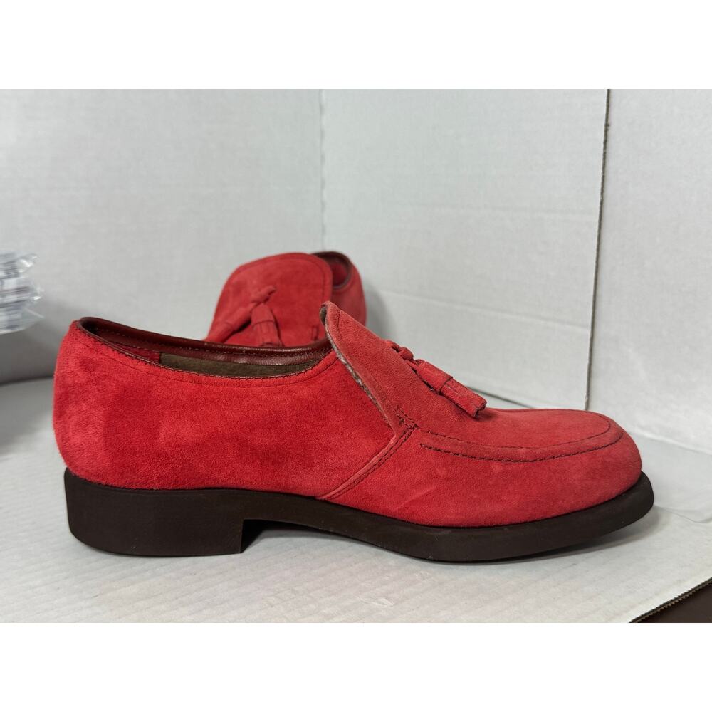 Hush Puppies Suede Loafers w/ slight heel size 5 1/2 red/pink